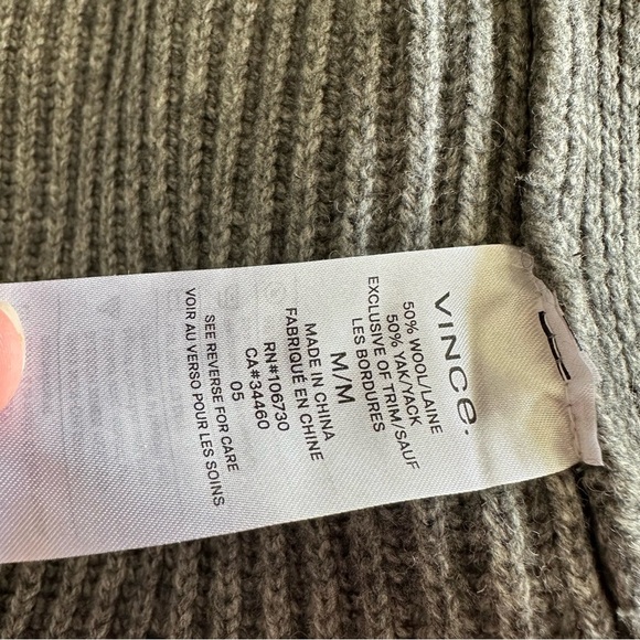 Vince Wool+ Yak Yak Knit Grey Cardigan Sweater M - Picture 8 of 10